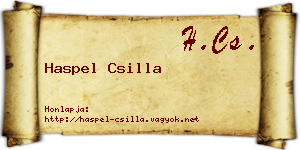 Haspel Csilla névjegykártya